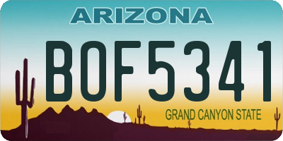 AZ license plate BOF5341