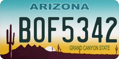 AZ license plate BOF5342