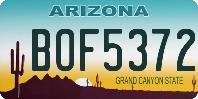 AZ license plate BOF5372