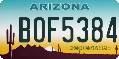 AZ license plate BOF5384