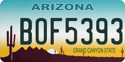 AZ license plate BOF5393
