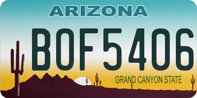 AZ license plate BOF5406
