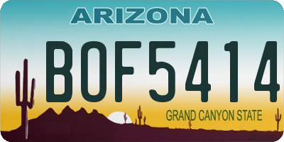 AZ license plate BOF5414