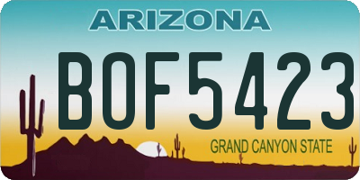 AZ license plate BOF5423