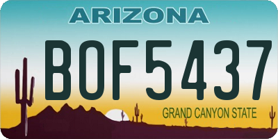 AZ license plate BOF5437