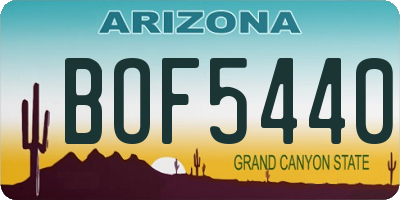AZ license plate BOF5440