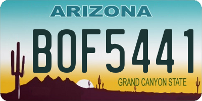 AZ license plate BOF5441
