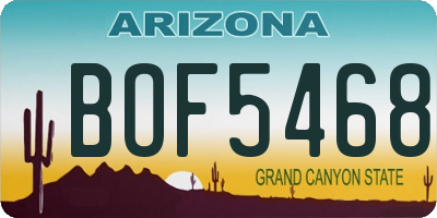 AZ license plate BOF5468