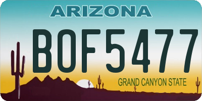 AZ license plate BOF5477