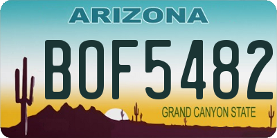 AZ license plate BOF5482