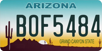 AZ license plate BOF5484