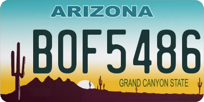 AZ license plate BOF5486