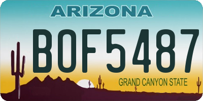 AZ license plate BOF5487