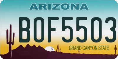 AZ license plate BOF5503