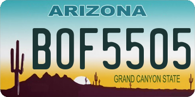 AZ license plate BOF5505