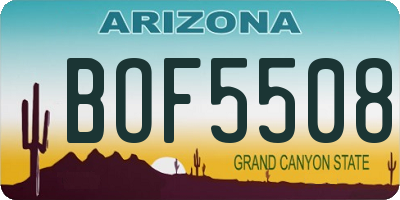 AZ license plate BOF5508