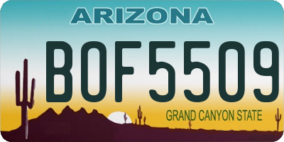 AZ license plate BOF5509
