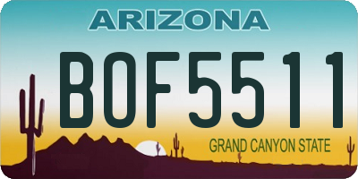 AZ license plate BOF5511