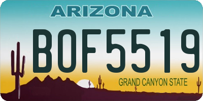 AZ license plate BOF5519