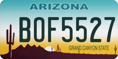 AZ license plate BOF5527