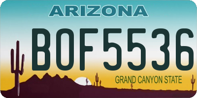AZ license plate BOF5536