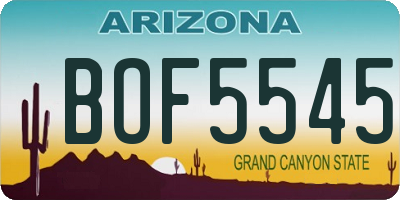 AZ license plate BOF5545
