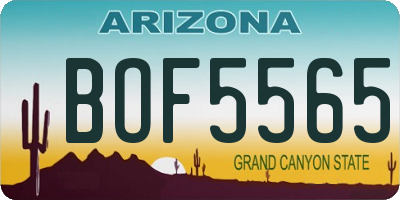 AZ license plate BOF5565