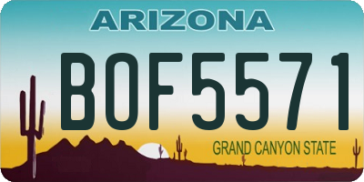 AZ license plate BOF5571