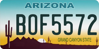 AZ license plate BOF5572