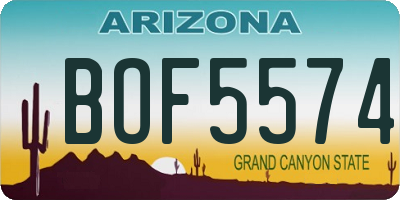 AZ license plate BOF5574