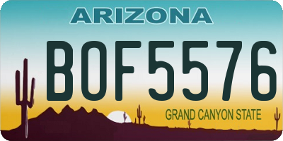 AZ license plate BOF5576