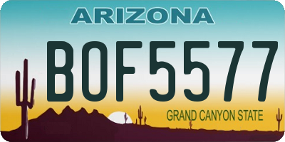 AZ license plate BOF5577