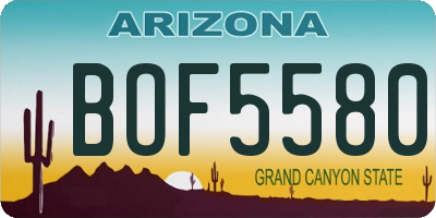 AZ license plate BOF5580
