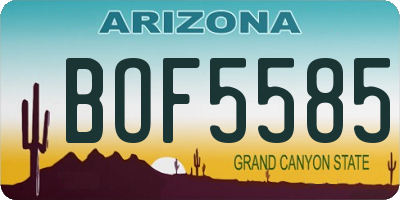 AZ license plate BOF5585