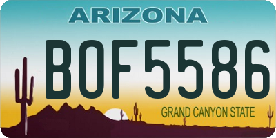 AZ license plate BOF5586