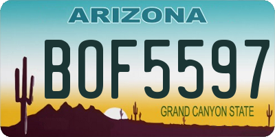 AZ license plate BOF5597