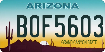 AZ license plate BOF5603