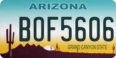 AZ license plate BOF5606