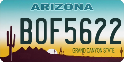 AZ license plate BOF5622