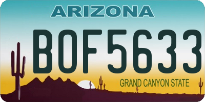 AZ license plate BOF5633