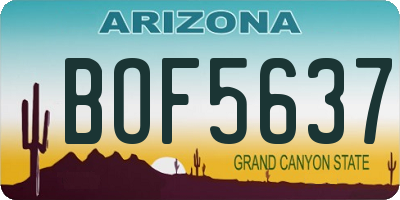 AZ license plate BOF5637
