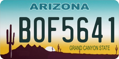 AZ license plate BOF5641
