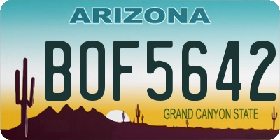AZ license plate BOF5642