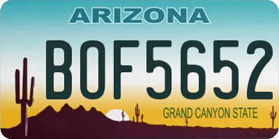 AZ license plate BOF5652