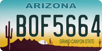 AZ license plate BOF5664