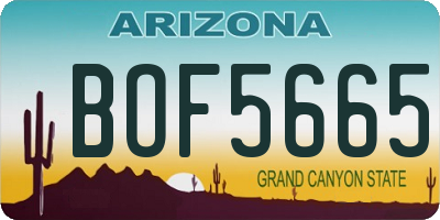 AZ license plate BOF5665