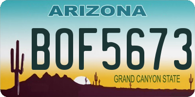 AZ license plate BOF5673