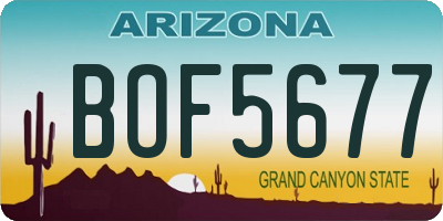 AZ license plate BOF5677