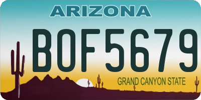 AZ license plate BOF5679