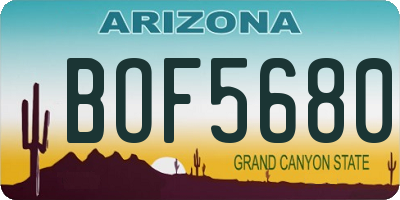 AZ license plate BOF5680